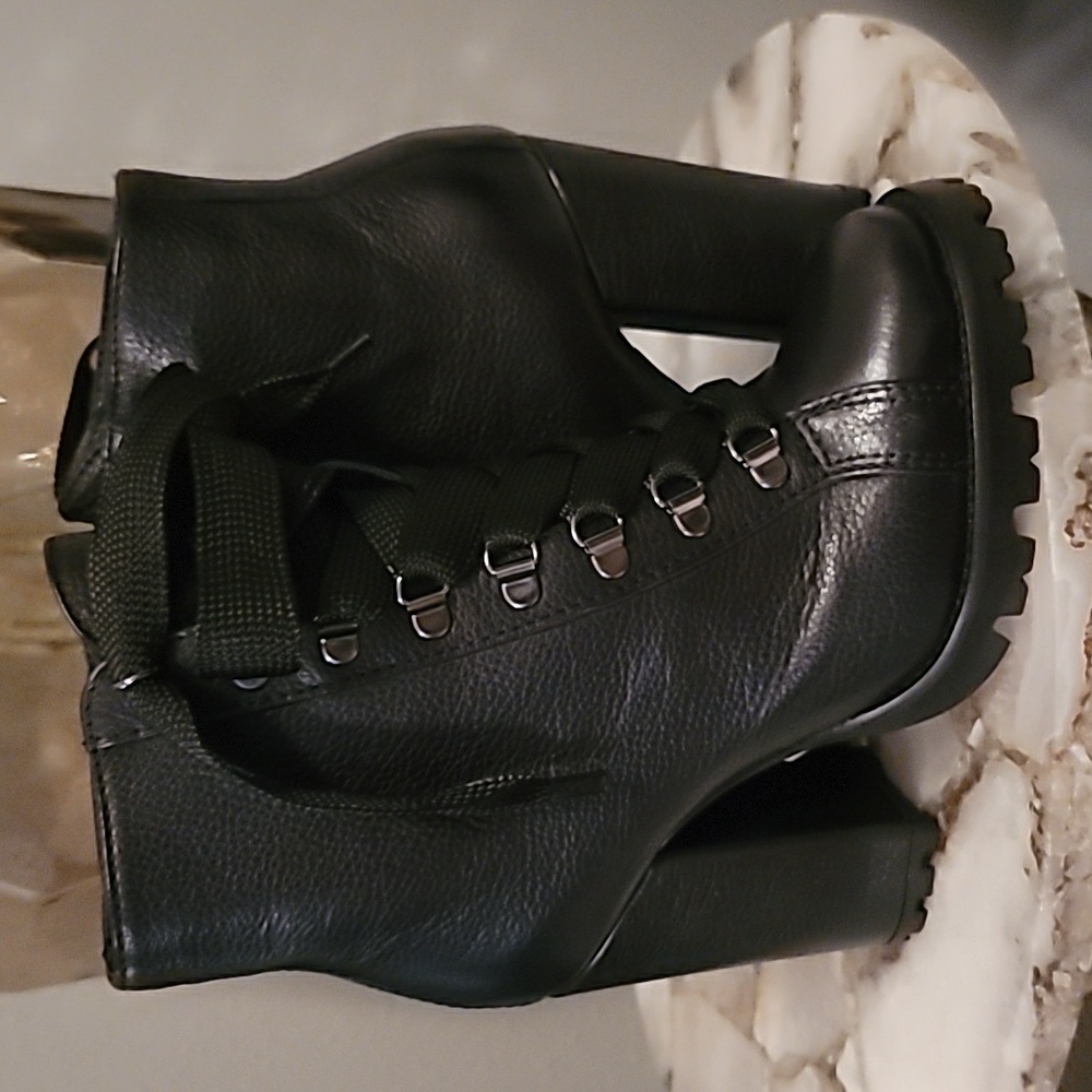 Schutz lace up boot w/additional red laces